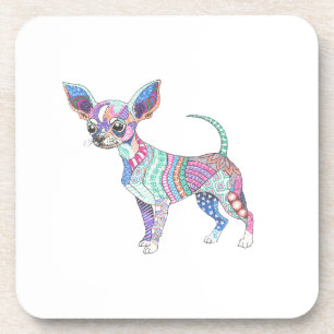Dessous de verre vibrant Chihuahua en plastique du