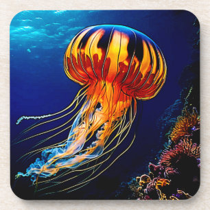 Dessous-de-verre Vibrant méduse Art sous-marin