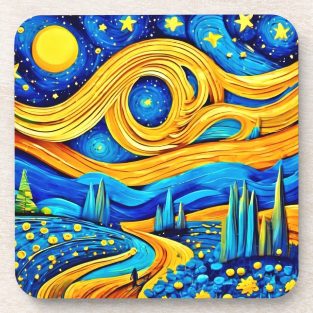 Dessous-de-verre Vibrant Starry Artwork (Devant)