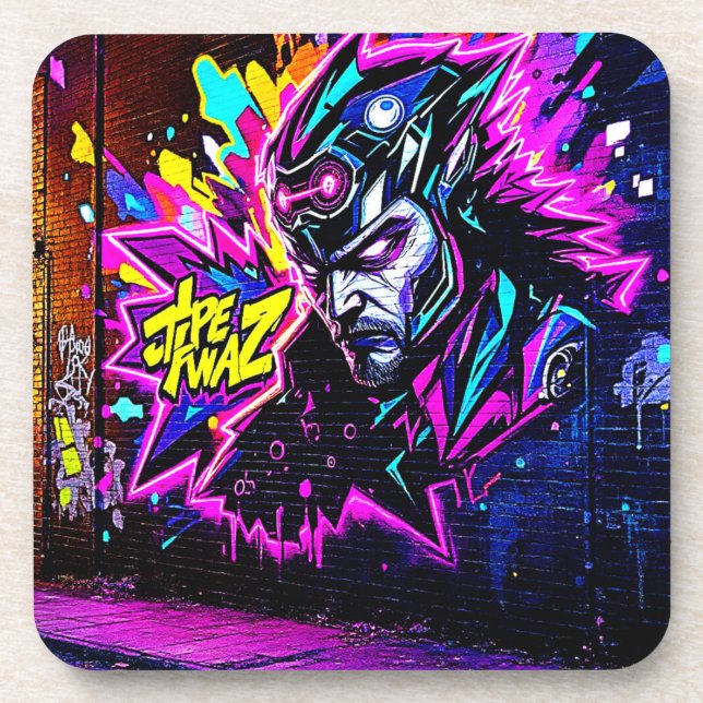 Dessous-de-verre Vibrant Street Art (Devant)