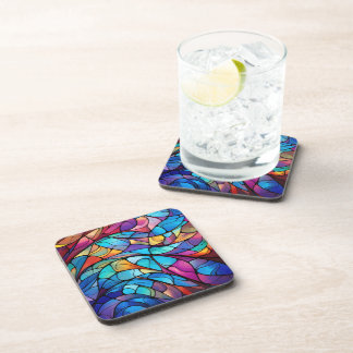 Dessous-de-verre Vibrant Vibrant Vitrage Flux Abstrait Plastique du