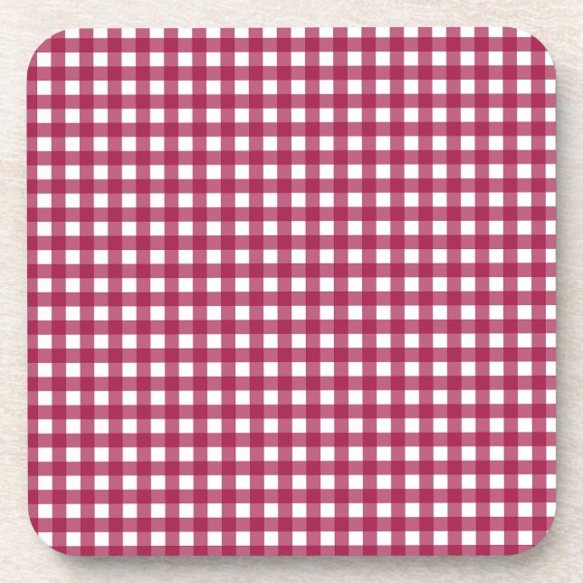 Dessous-de-verre Vichy Rouge Cerise (Devant)