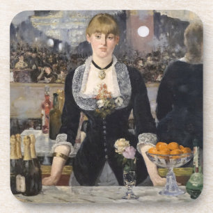 Dessous-de-verre Victorian Barmaid Girl at Folies Bergere, France