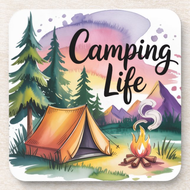 Dessous-de-verre Vie de camping (Devant)