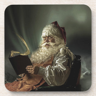 Dessous-de-verre Vieille photo de la magie du Père Noël des fêtes