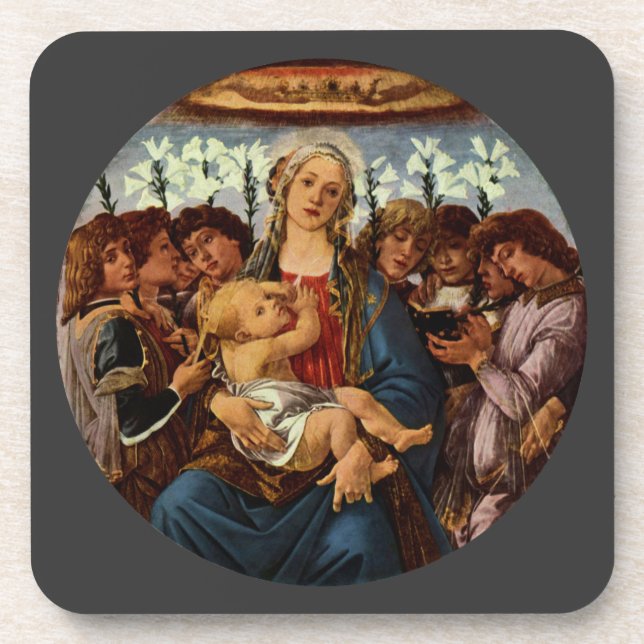Dessous-de-verre Vierge à l'Enfant avec huit anges par Botticelli (Devant)