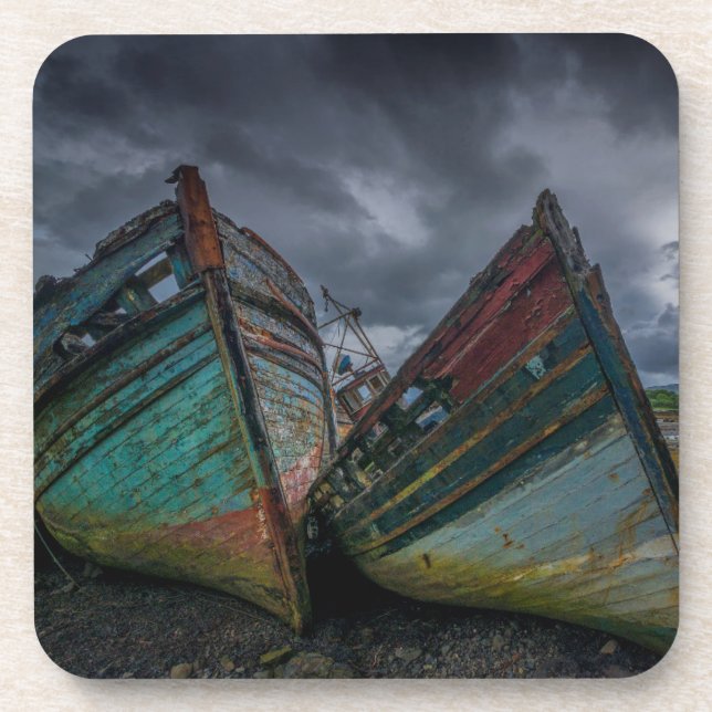 Dessous-de-verre Vieux bateaux de pêche (Devant)