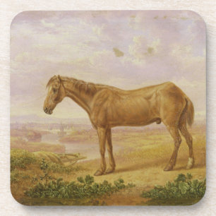Dessous-de-verre Vieux Billy, un cheval de trait, âgé 62 (huile sur