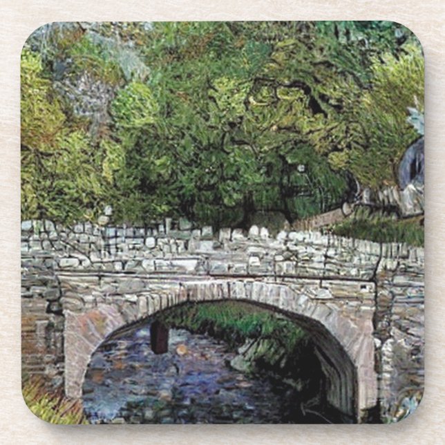 DESSOUS-DE-VERRE VIEUX PONT SUR LA RIVIÈRE (Devant)