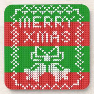 Dessous-de-verre Vilain pull motif sonnettes Joyeux fils Xmas