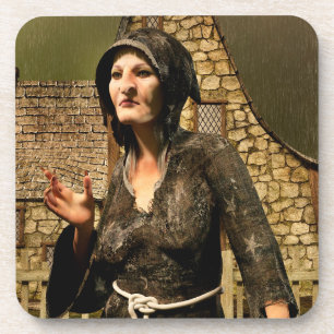 Dessous-de-verre Village médiéval de sorcière de fantasy Halloween
