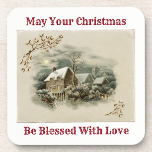 Dessous-de-verre Ville vintage En Hiver