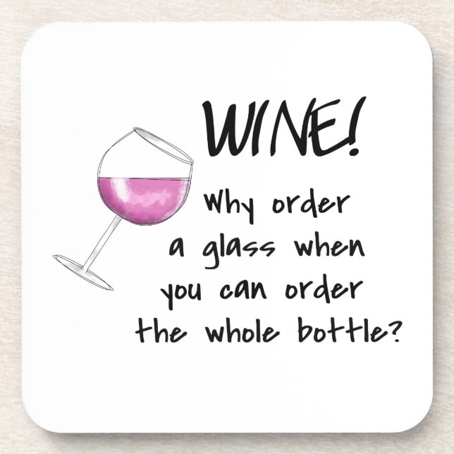 Dessous-de-verre Vin Rouge Drôle Mot Dit Fête Boire (Devant)