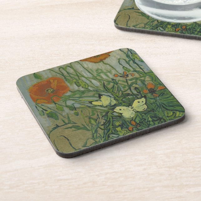 Dessous-de-verre Vincent van Gogh - Papillons et Pavots (Côté gauche)