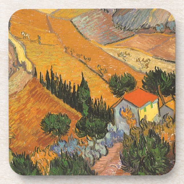 Dessous-de-verre Vincent van Gogh - Vallée avec laboureur (Devant)