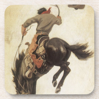 Dessous-de-verre Vintage Cowboy, Bronco Buster Study par NC Wyeth
