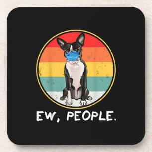 Dessous-de-verre Vintage Ew People Boston Terrier Chien portant le