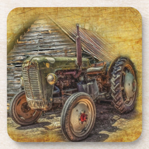 Dessous-de-verre Vintage Farm Tractor Old Barn Shed