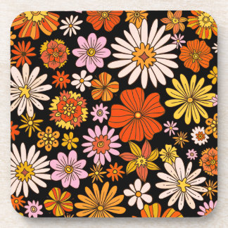 Dessous-de-verre Vintage Floral Burst – Colorful Retro Flower