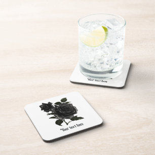 Dessous-de-verre Vintage gothique noir Roses personnalisés
