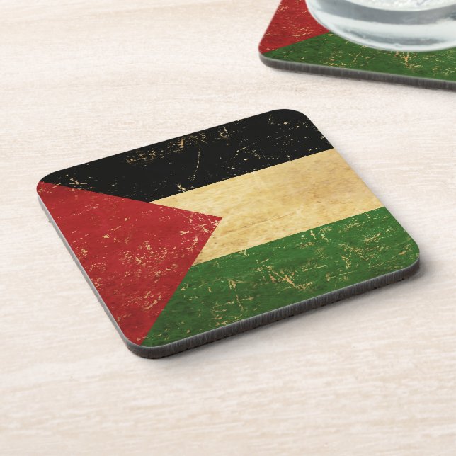 Dessous de verre vintage grunge du drapeau palesti (Côté gauche)