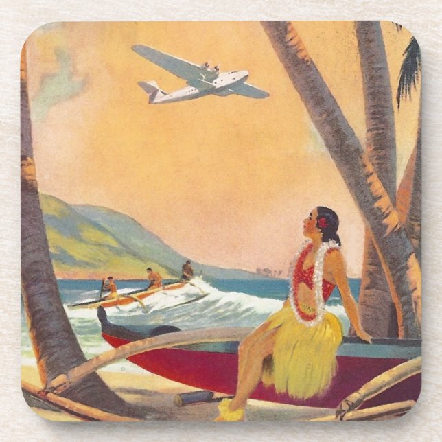 Dessous-de-verre Vintage Hawaii Travel (Devant)