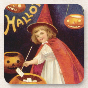 Dessous-de-verre Vintage Jolly Halloween Witch par Ellen Clapsaddle