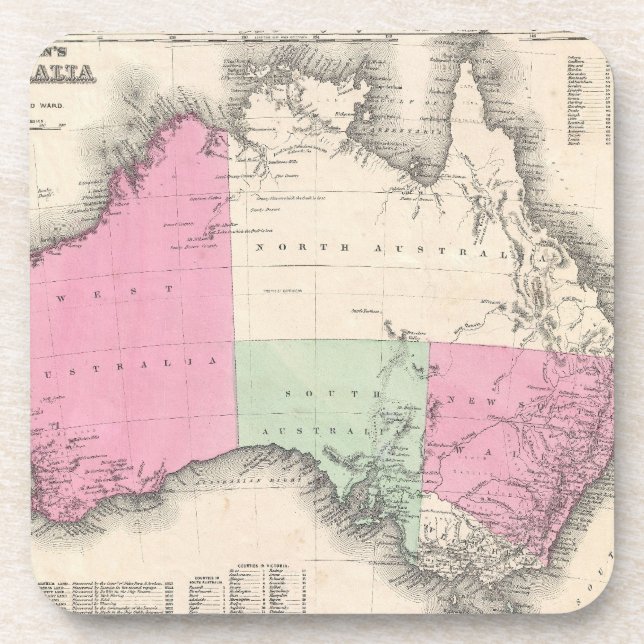 Dessous-de-verre Vintage map of Australia (Devant)