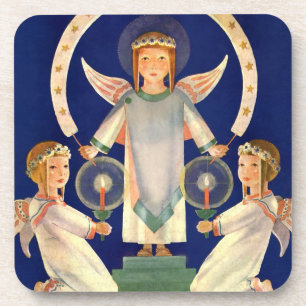 Dessous-de-verre Vintage Noël, anges scandinaves de Santa Lucia