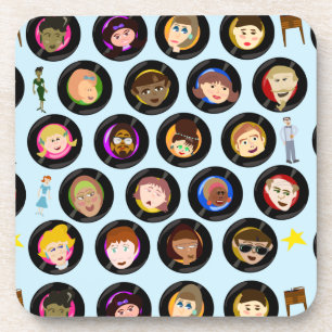 Dessous-de-verre Vintage Oldies Top Hits Retro Art Record Motif