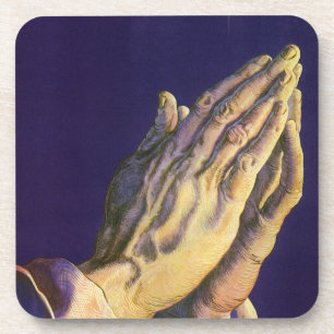 Dessous-de-verre Vintage prière des mains avec l'étoile de Bethléem