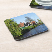 Vintage Red Green Zaanse Schans Dutch Timbre House