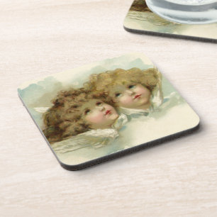 Dessous-de-verre Vintage Religion, Anges Victoriennes dans les Nuag