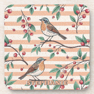 Dessous-de-verre Vintage Sakura Cerry Blossom & Bird Aesthétiquemen
