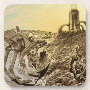 Dessous-de-verre Vintage Science Fiction Aliens Planète Constructio