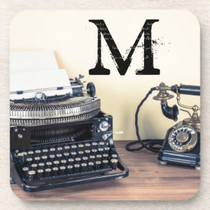 Dessous-de-verre Vintage Type Writer Retro Monogram Boire Dessous d