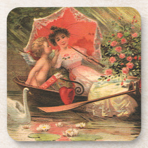 Dessous-de-verre Vintage victorien Saint-Valentin chérubin avec coe