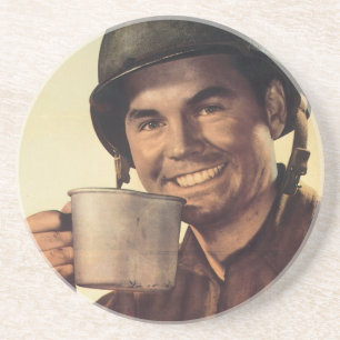 Dessous de verre vintages d'affiche de guerre