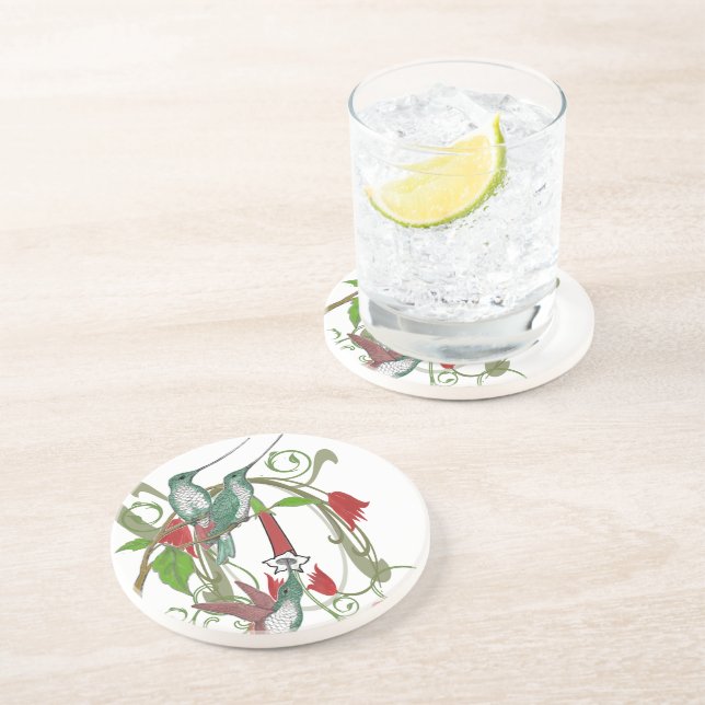 Dessous de verre vintages de colibris (Côté)