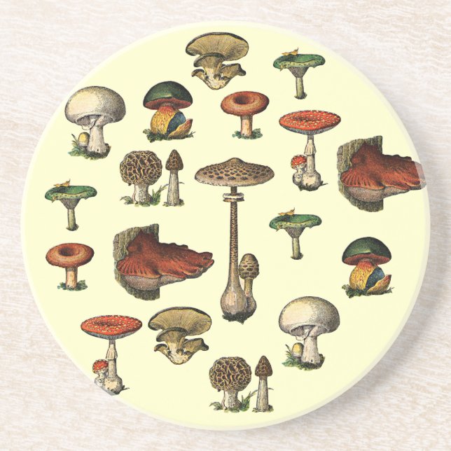 Dessous de verre vintages de guide de champignon (Devant)