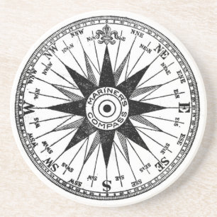 Dessous de verre vintages de la boussole du marin