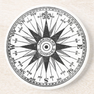 Dessous de verre vintages de la boussole du marin
