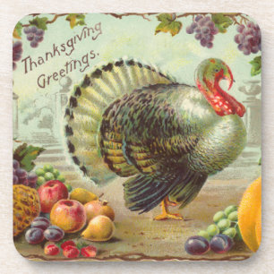 Dessous de verre vintages de liège de thanksgiving