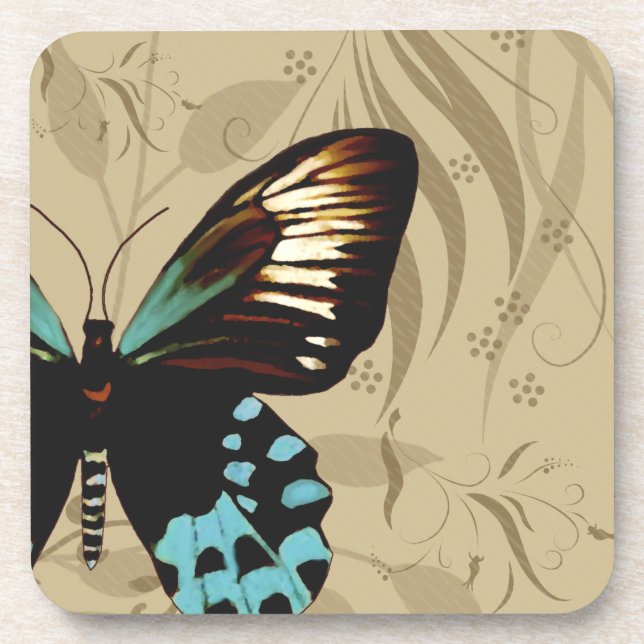 Dessous de verre vintages de papillon de regard (Devant)