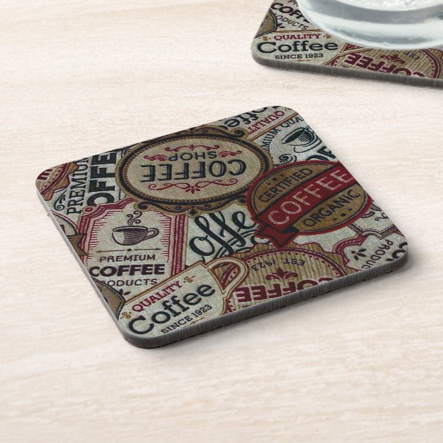Dessous de verre vintages Étiquettes de café (Côté gauche)