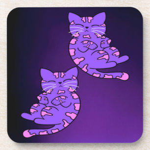 Dessous-de-verre Violet Kitten Twins 2