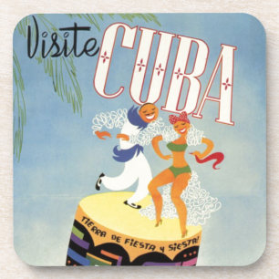 Dessous-de-verre Visiter Cuba Tiki Fiesta Siesta Vintage Holiday Is