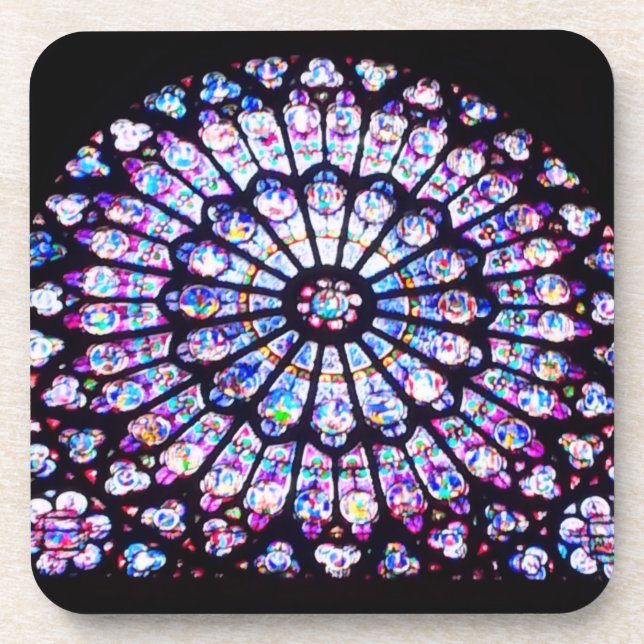 Dessous-de-verre Vitrail de Paris Notre-Dame - La Rose (Devant)