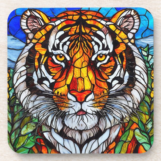 Dessous-de-verre Vitraux de tigre (Devant)