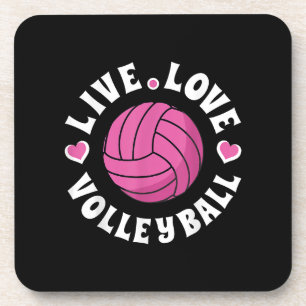 Dessous-de-verre Vivez Amour Volleyball Pour Femmes Filles Volleyba